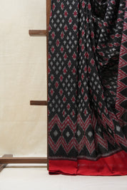 Black Pochampalli Cotton Ikat Saree - SRBPCIS520