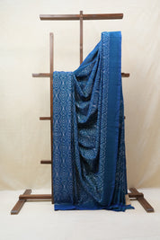 Peacock Blue Pochampalli Cotton Ikat Saree - SRPBPCIS494