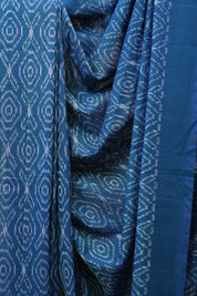 Peacock Blue Pochampalli Cotton Ikat Saree - SRPBPCIS494