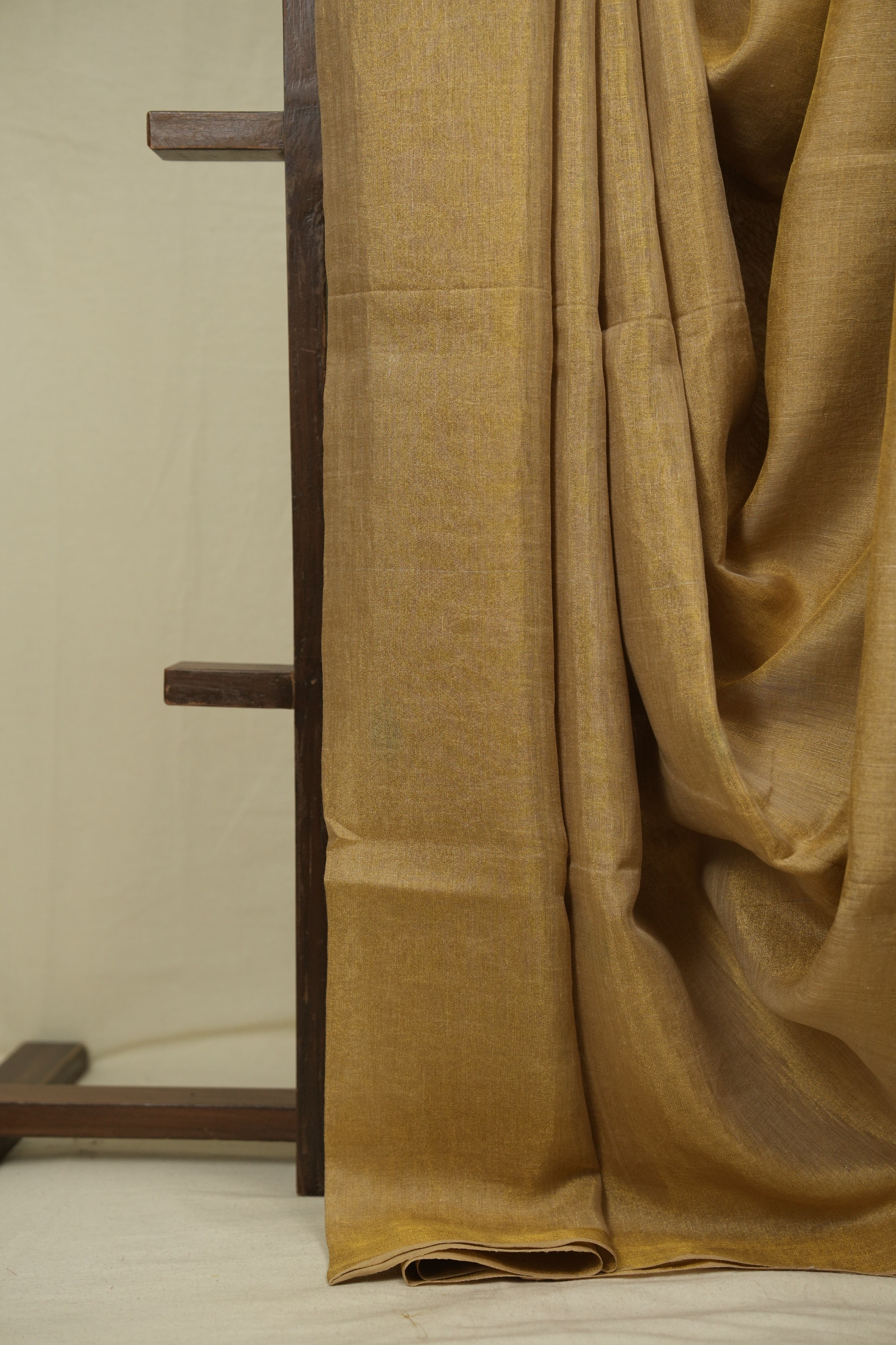 Beige Gold Tissue Linen Jamdani Saree - SRPGTLJS200