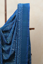 Peacock Blue Pochampalli Cotton Ikat Saree - SRPBPCIS494