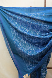 Peacock Blue Pochampalli Cotton Ikat Saree - SRPBPCIS494