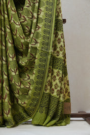 Grass Green HBP Modal Silk Saree - SRGGMSS379