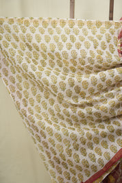 Maroon Kota Doria Saree - SRMKDS308