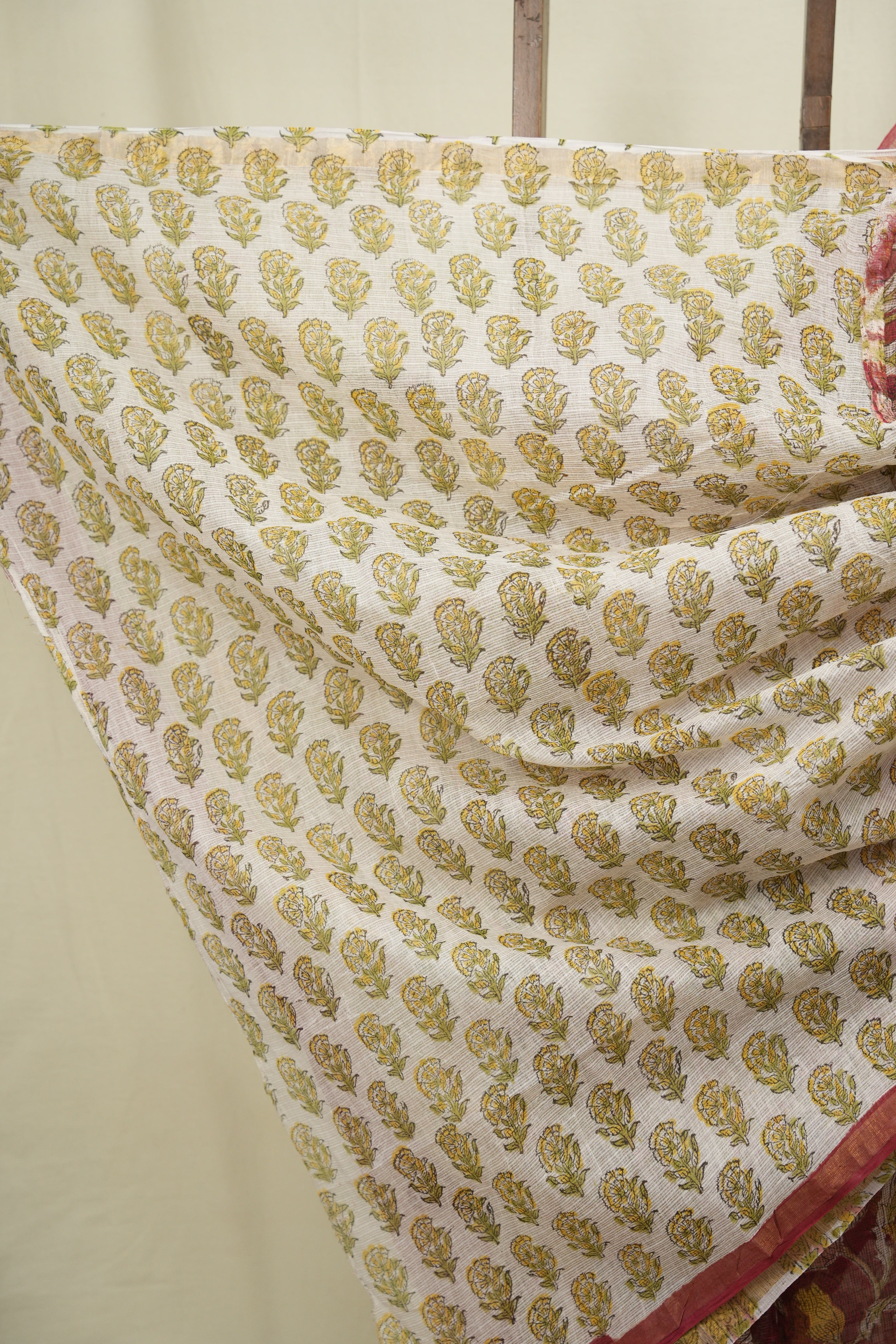 Maroon Kota Doria Saree - SRMKDS308
