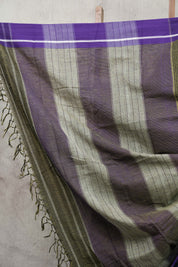 Black Small Checks Cotton Patteda Anchu Saree-SRBCPAS143