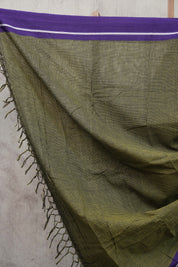 Black Small Checks Cotton Patteda Anchu Saree-SRBCPAS143