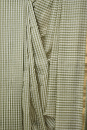 Sage Green White Maheshwari Saree - SRSGWMS996