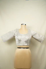 Light Grey Tissue Silk Plain Blouse - SRLGTSB5