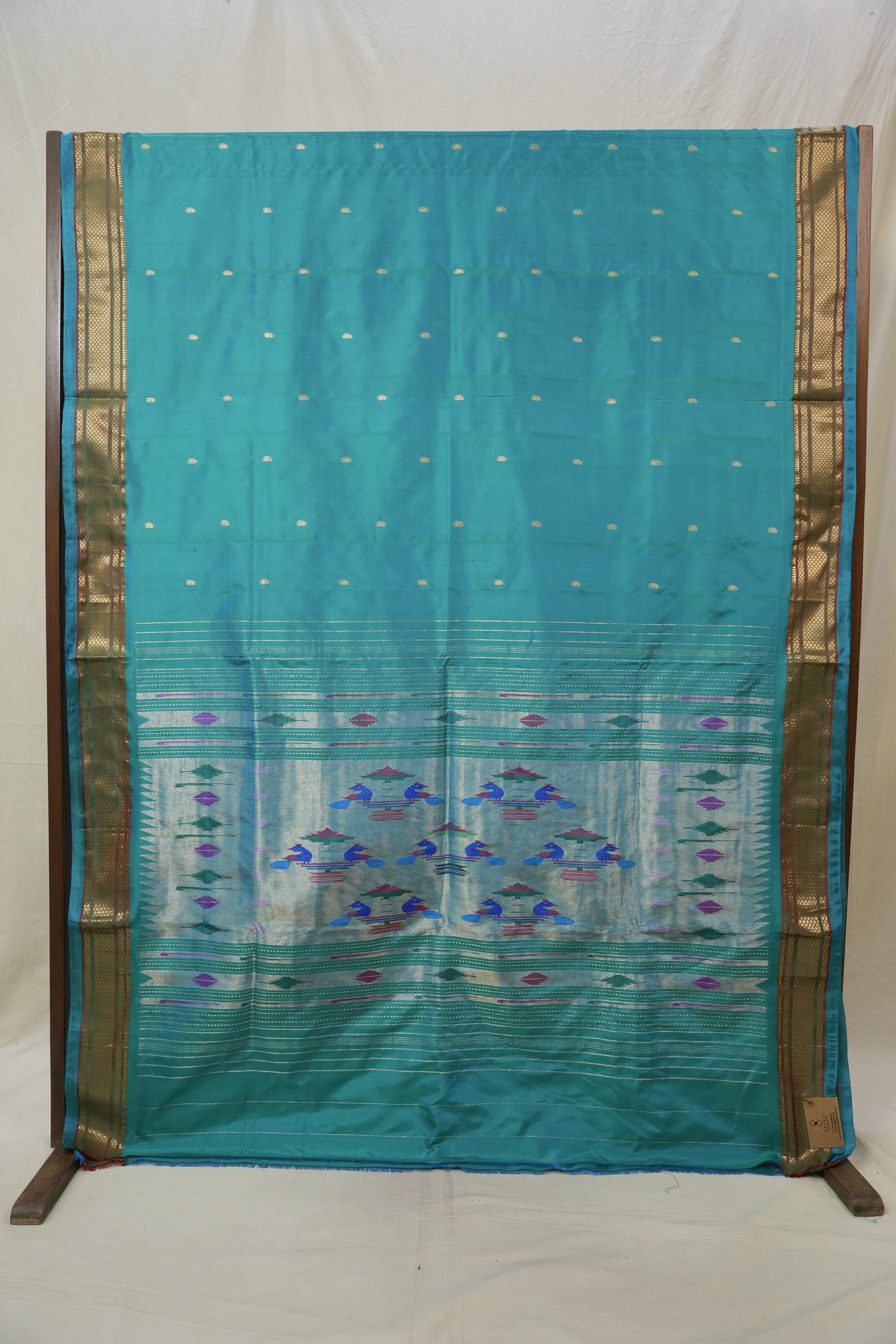 Teal Green Silk Paithani Saree - SRTGSPS767