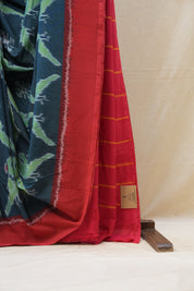 Teal Blue Pochampalli Cotton Ikat Saree - SRGPCIS536