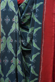 Teal Blue Pochampalli Cotton Ikat Saree - SRGPCIS536