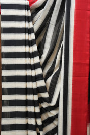 Black & White Pochampalli Cotton Ikat Saree - SRBWPCIS537