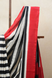 Black & White Pochampalli Cotton Ikat Saree - SRBWPCIS537