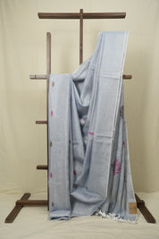 Powder Blue Tissue Linen Jamdani Saree - SRPBTLJS206