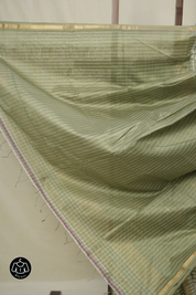Sage Green White Maheshwari Saree - SRSGWMS996