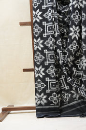 Black Pochampalli Cotton Ikat Saree - SRBPCIS498
