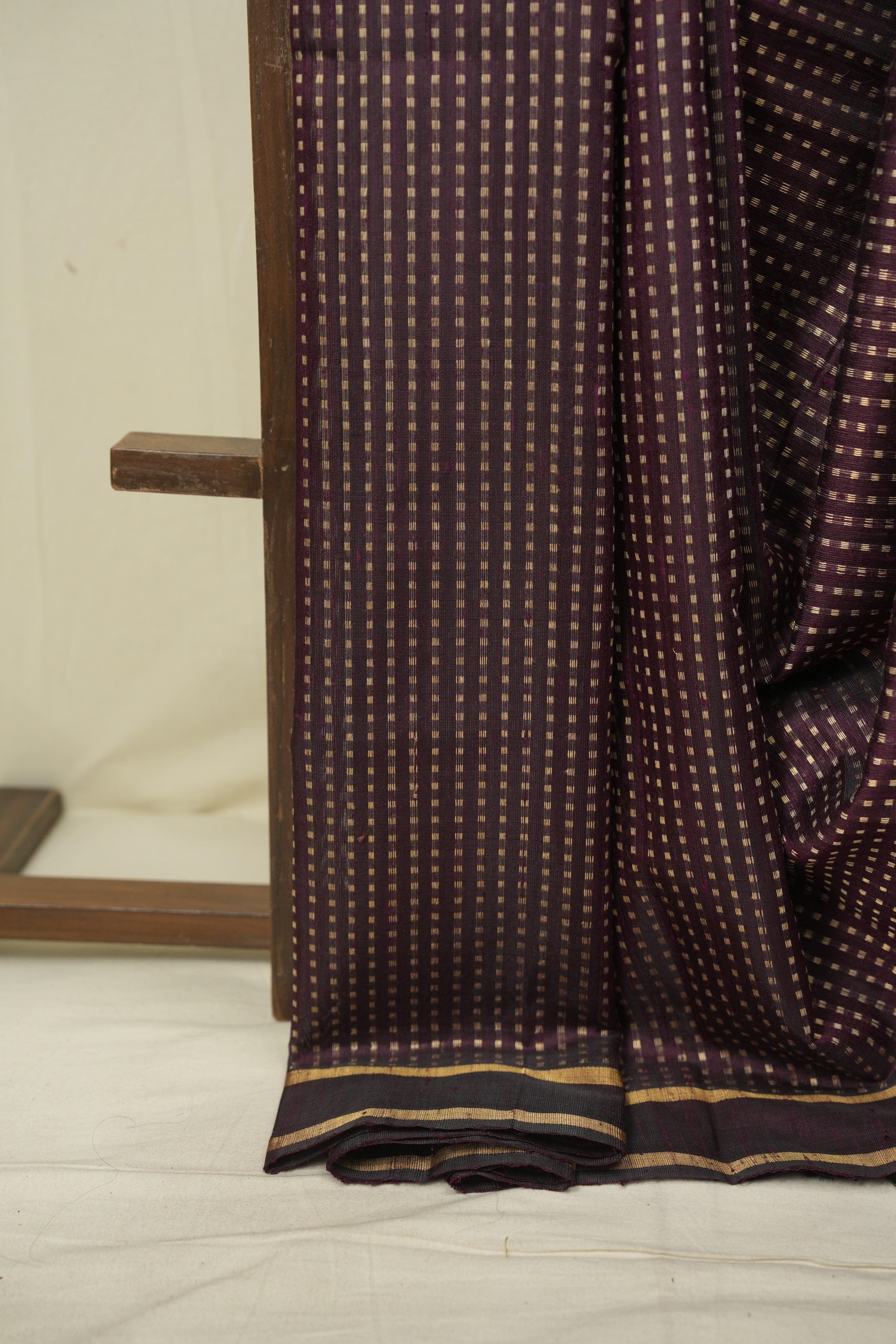 Wine Raw Silk Saree - SRWRSS1129