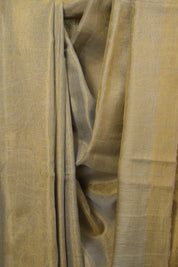 Grey Plain Tissue Linen Saree with Tassels - SRGPTLS311