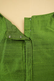 Green Raw Silk Blouse - SRGRSB18
