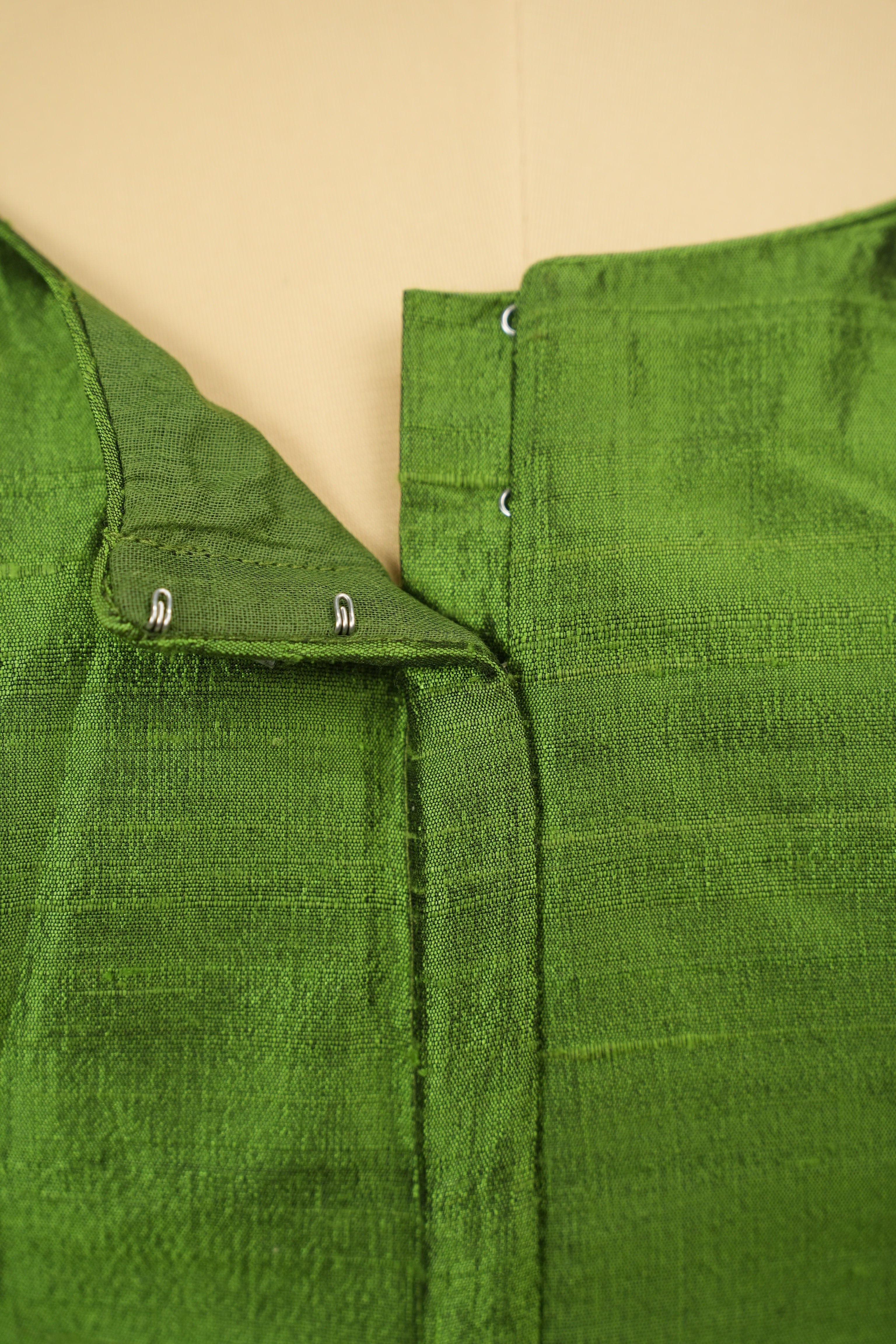 Green Raw Silk Blouse - SRGRSB18