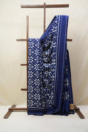 Blue Pochampalli Cotton Ikat Saree - SRBPCIS500