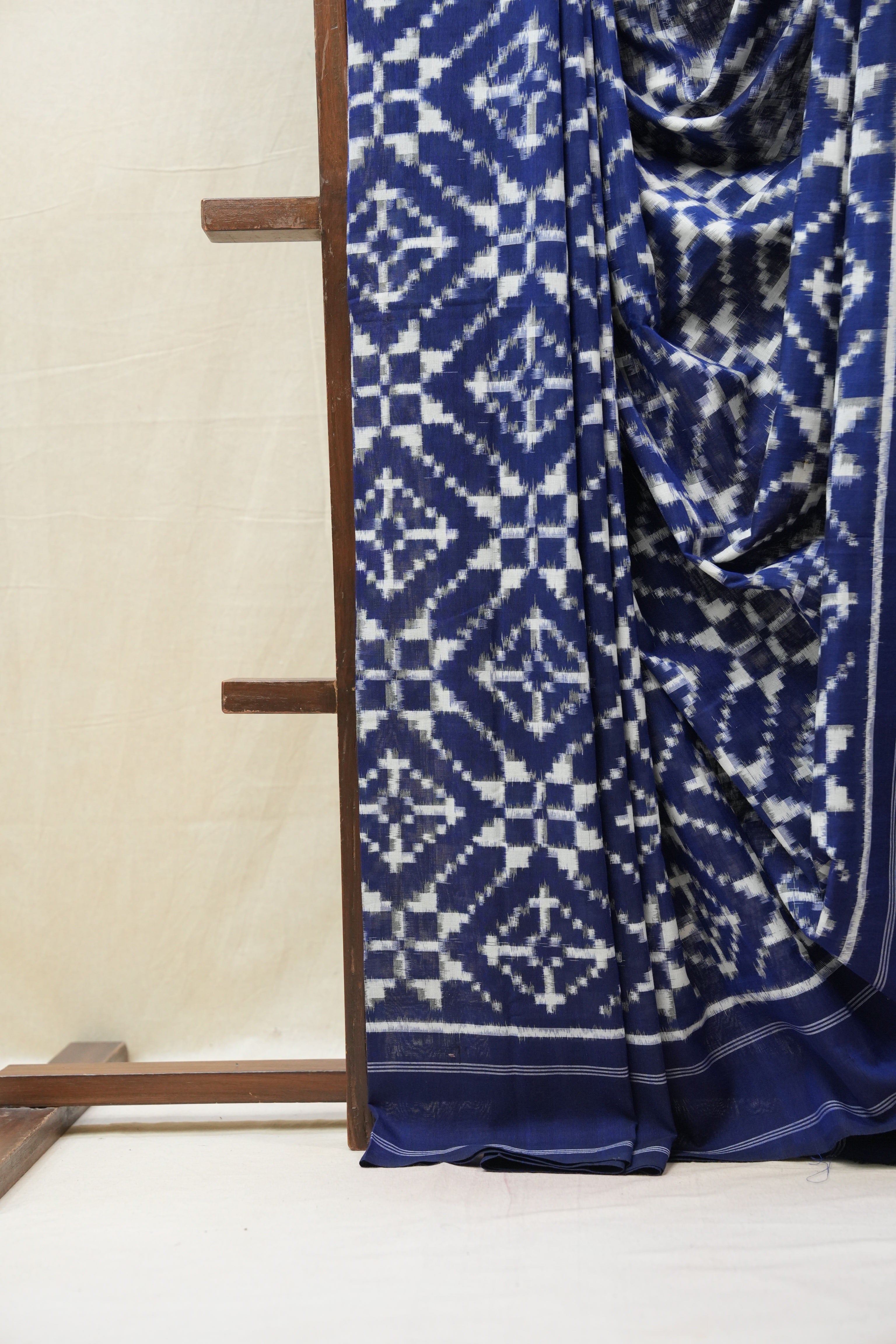 Blue Pochampalli Cotton Ikat Saree - SRBPCIS500