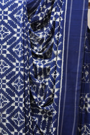 Blue Pochampalli Cotton Ikat Saree - SRBPCIS500