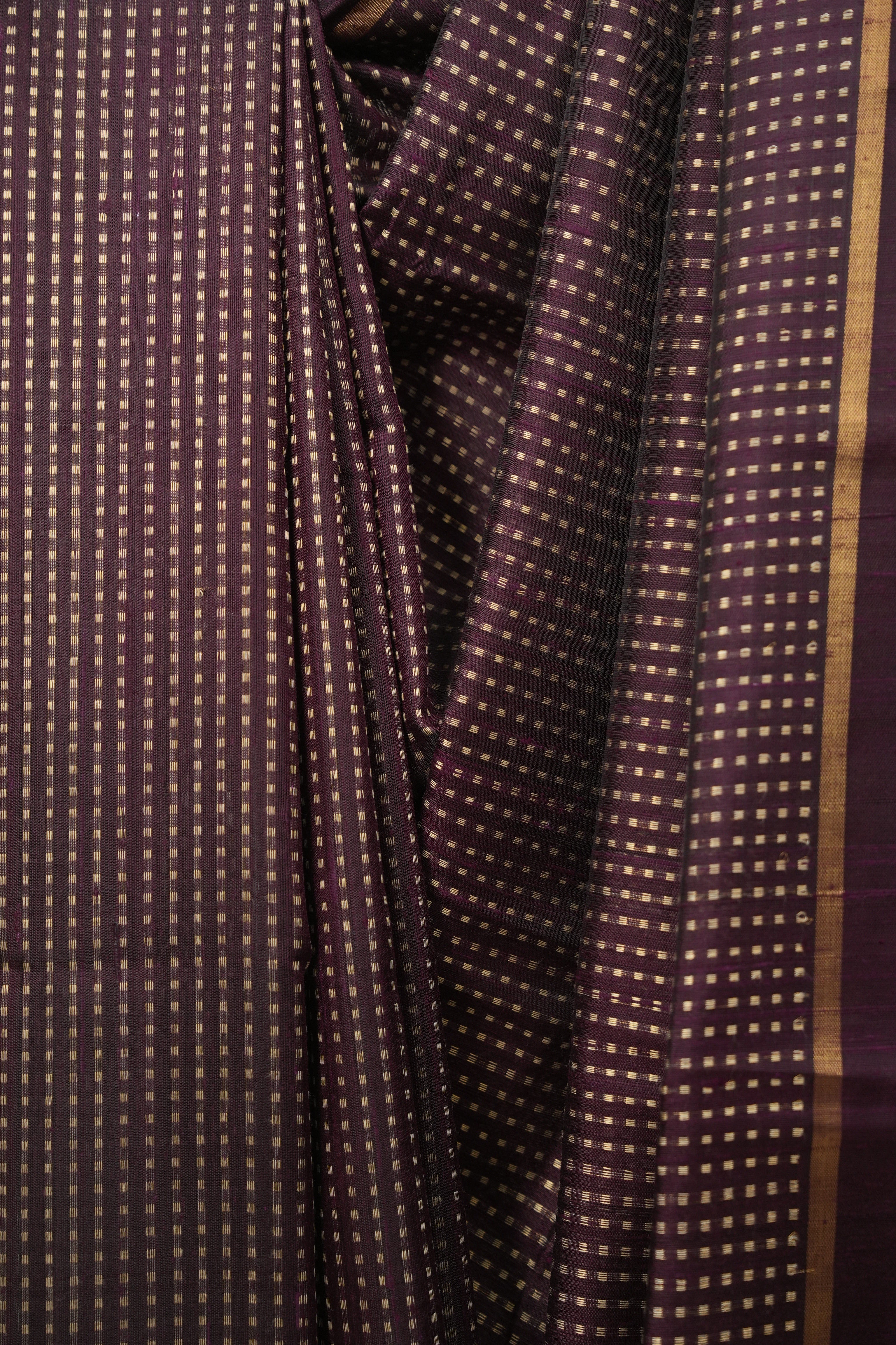 Wine Raw Silk Saree - SRWRSS1129