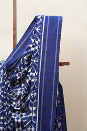 Blue Pochampalli Cotton Ikat Saree - SRBPCIS500