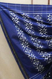 Blue Pochampalli Cotton Ikat Saree - SRBPCIS500