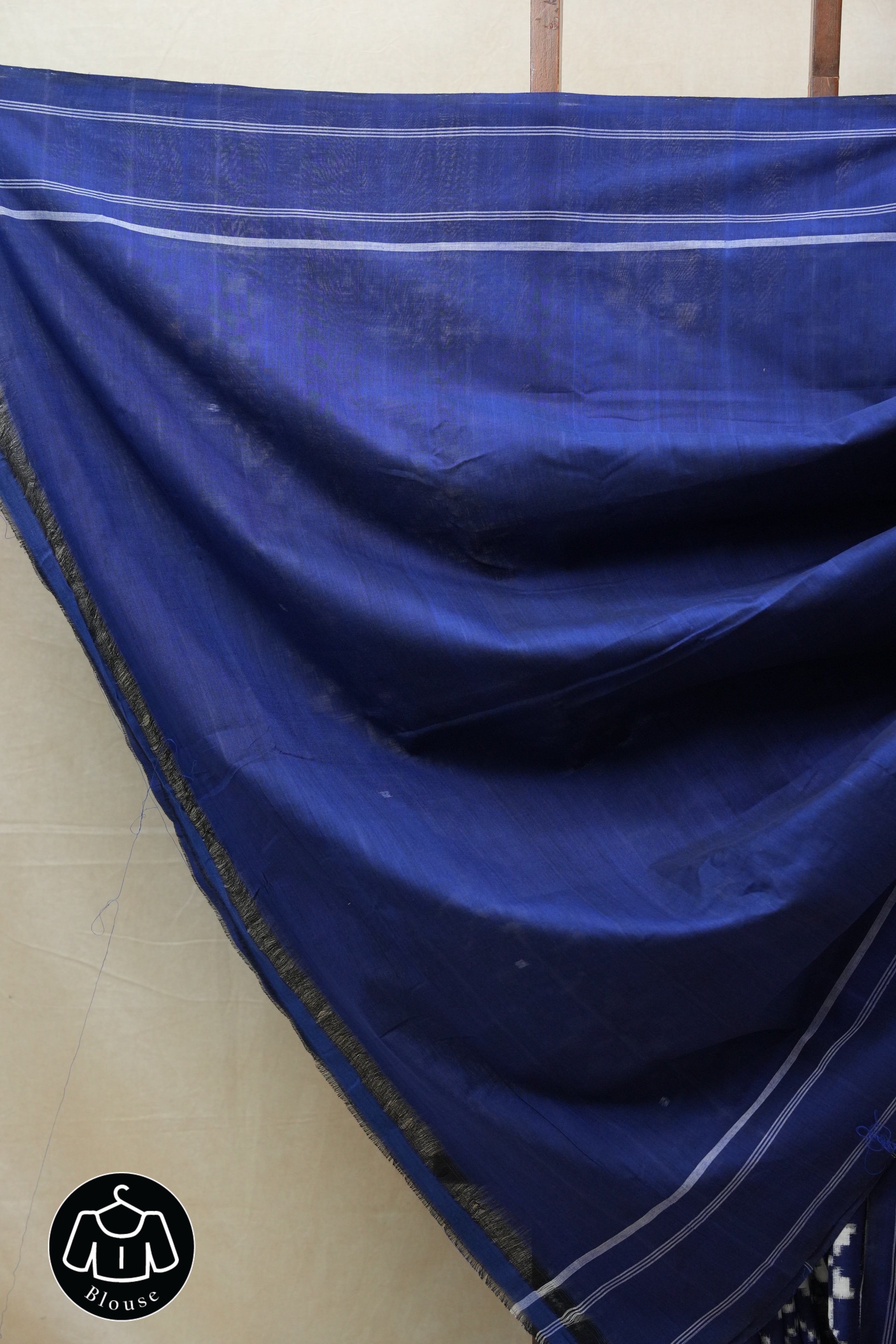 Blue Pochampalli Cotton Ikat Saree - SRBPCIS500
