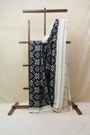 Black Pochampalli Cotton Ikat Saree - SRBPCIS499