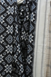 Black Pochampalli Cotton Ikat Saree - SRBPCIS499