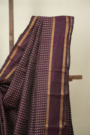 Wine Raw Silk Saree - SRWRSS1129