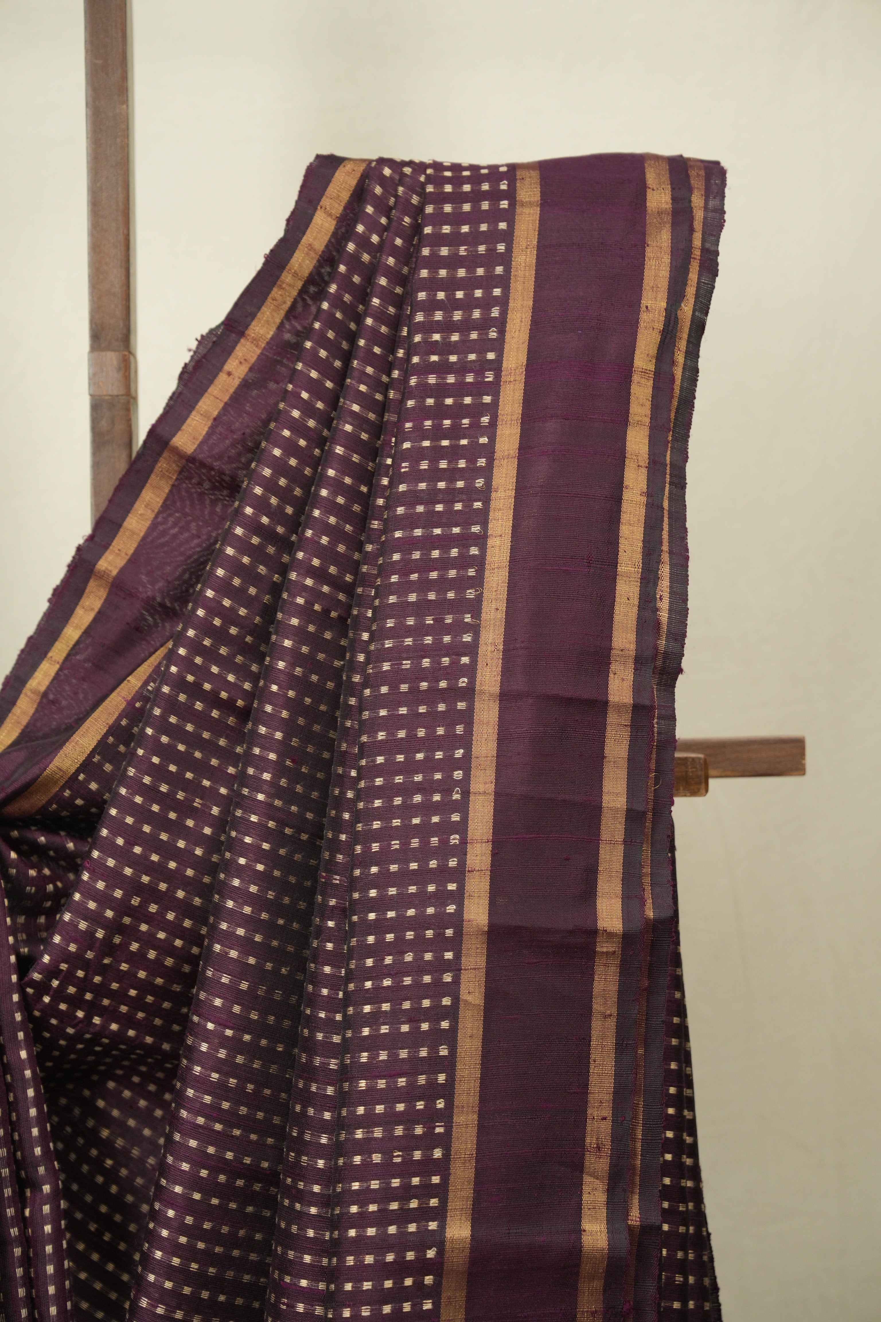 Wine Raw Silk Saree - SRWRSS1129