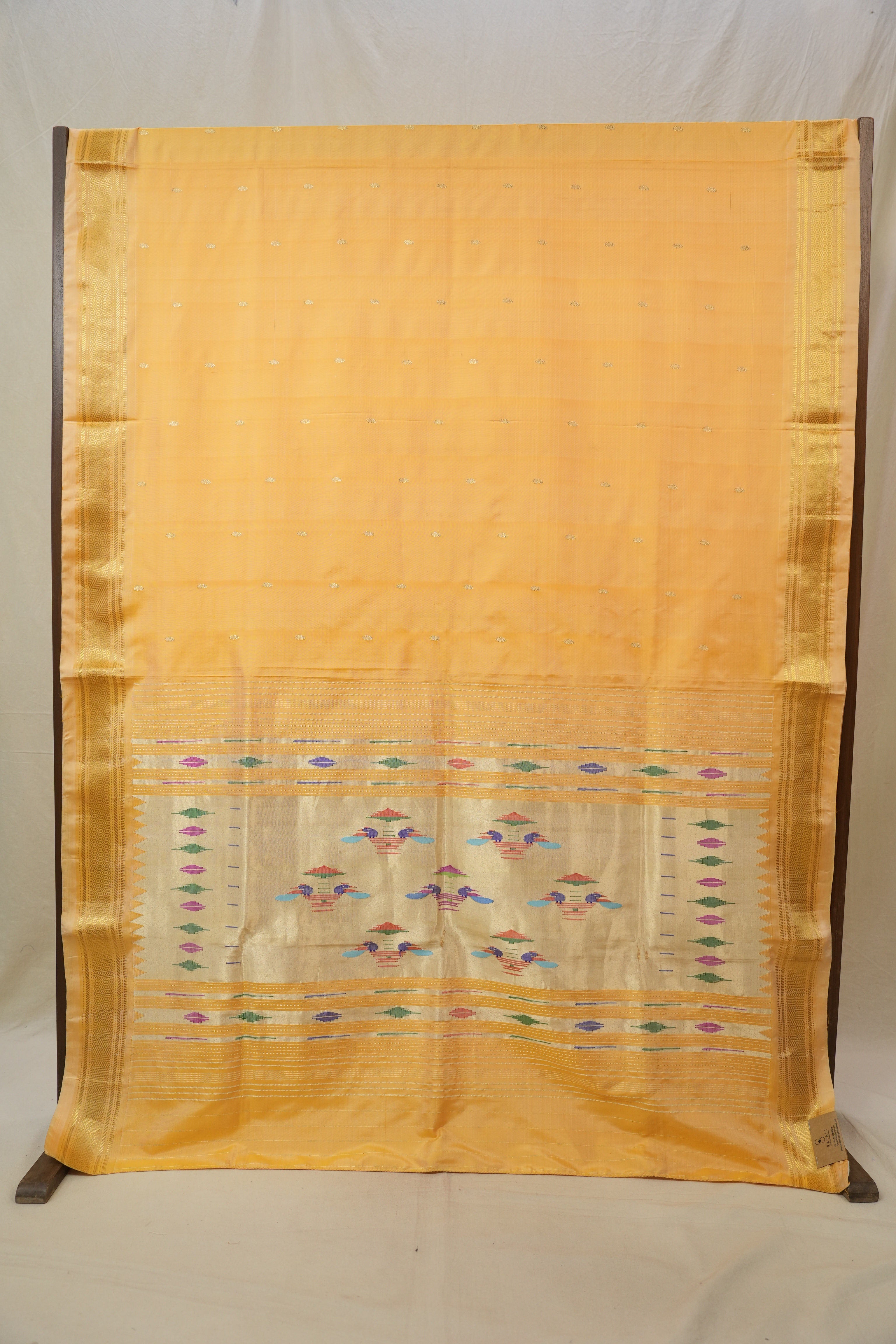 Cream Yellow Silk Paithani Saree - SRCYSPS658