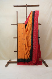 Yellow Pochampalli Cotton Ikat Saree - SRYPCIS525