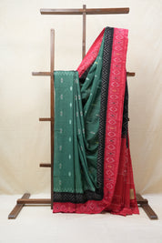 Green Pochampalli Cotton Ikat Saree - SRGPCIS524
