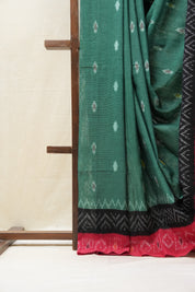 Green Pochampalli Cotton Ikat Saree - SRGPCIS524