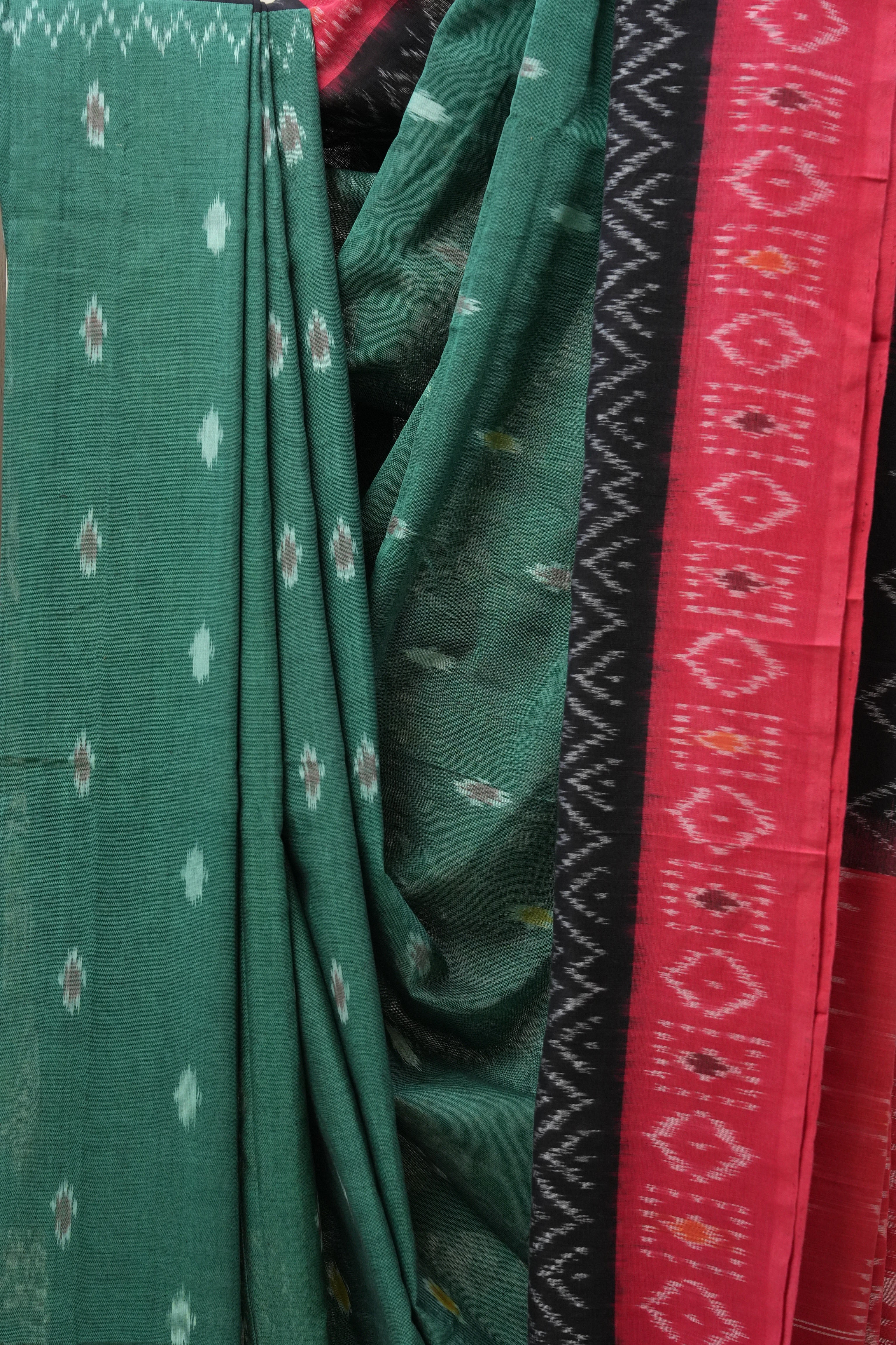 Green Pochampalli Cotton Ikat Saree - SRGPCIS524
