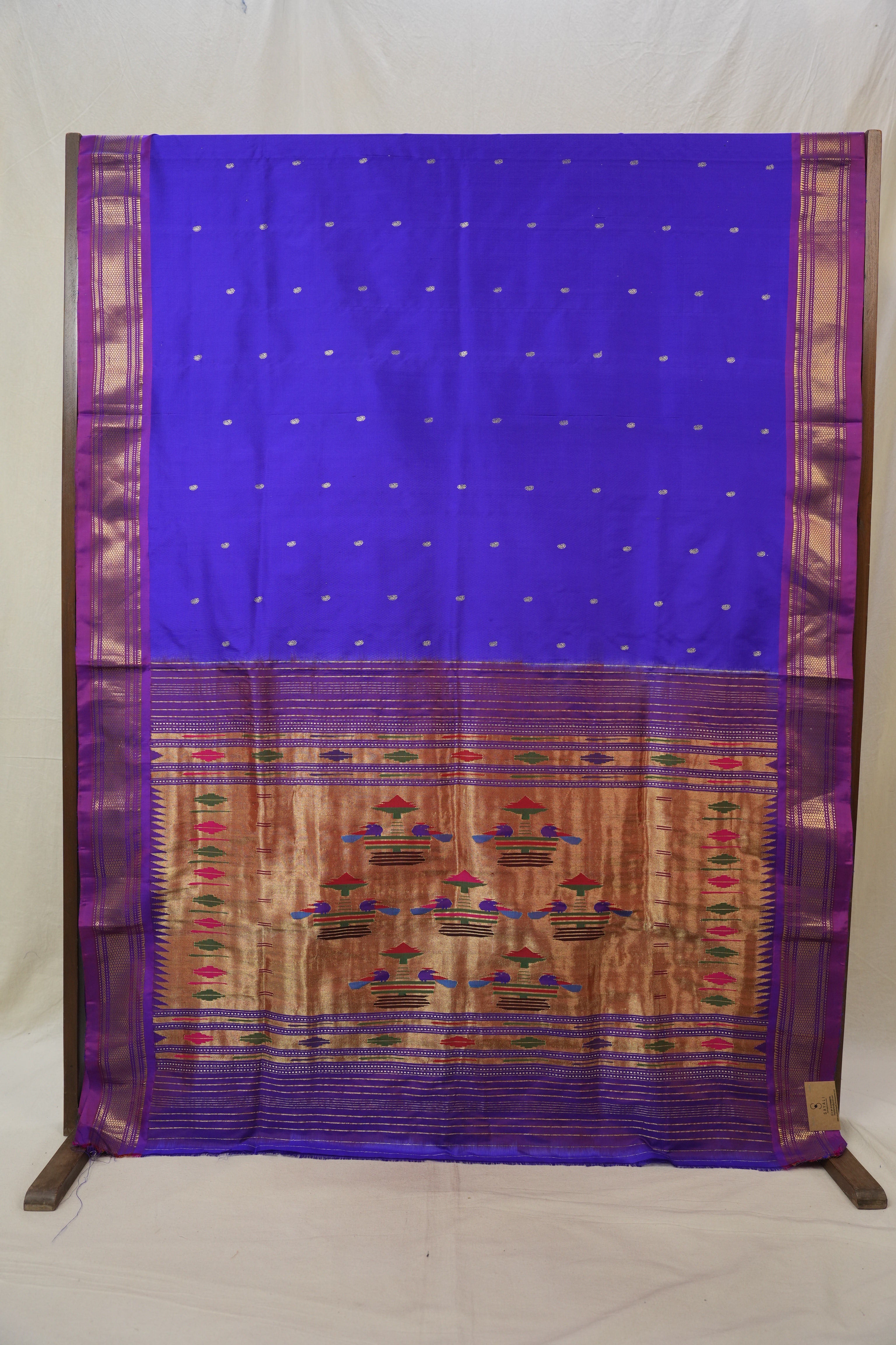 Blue Silk Paithani Saree - SRBSPS773