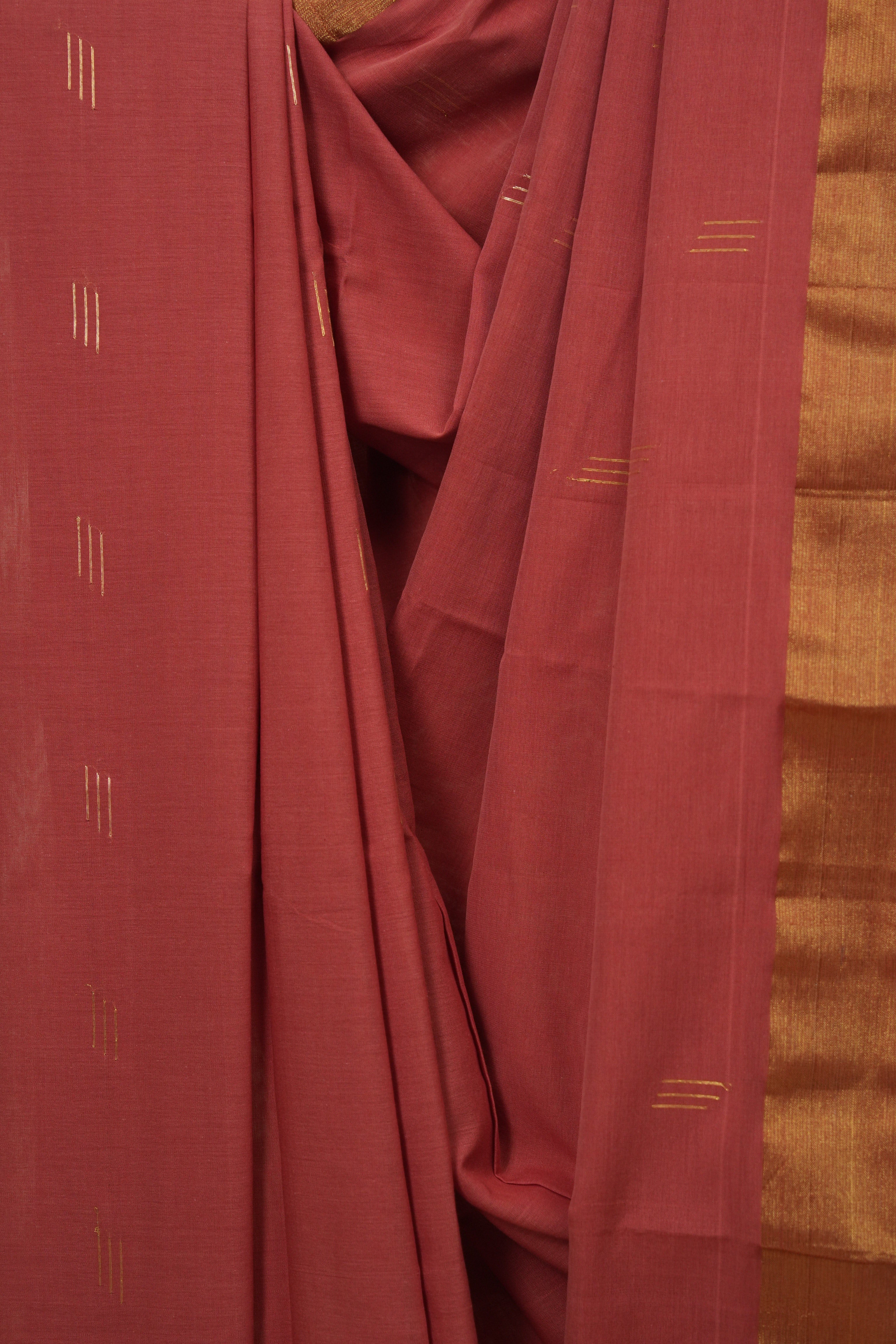 Pestle Red Cotton Paithani Saree - SRPRCPS745