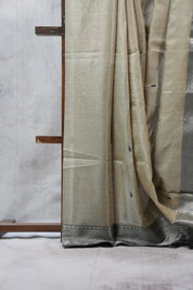 Beige Maheshwari Tissue Saree - SRBMTS389