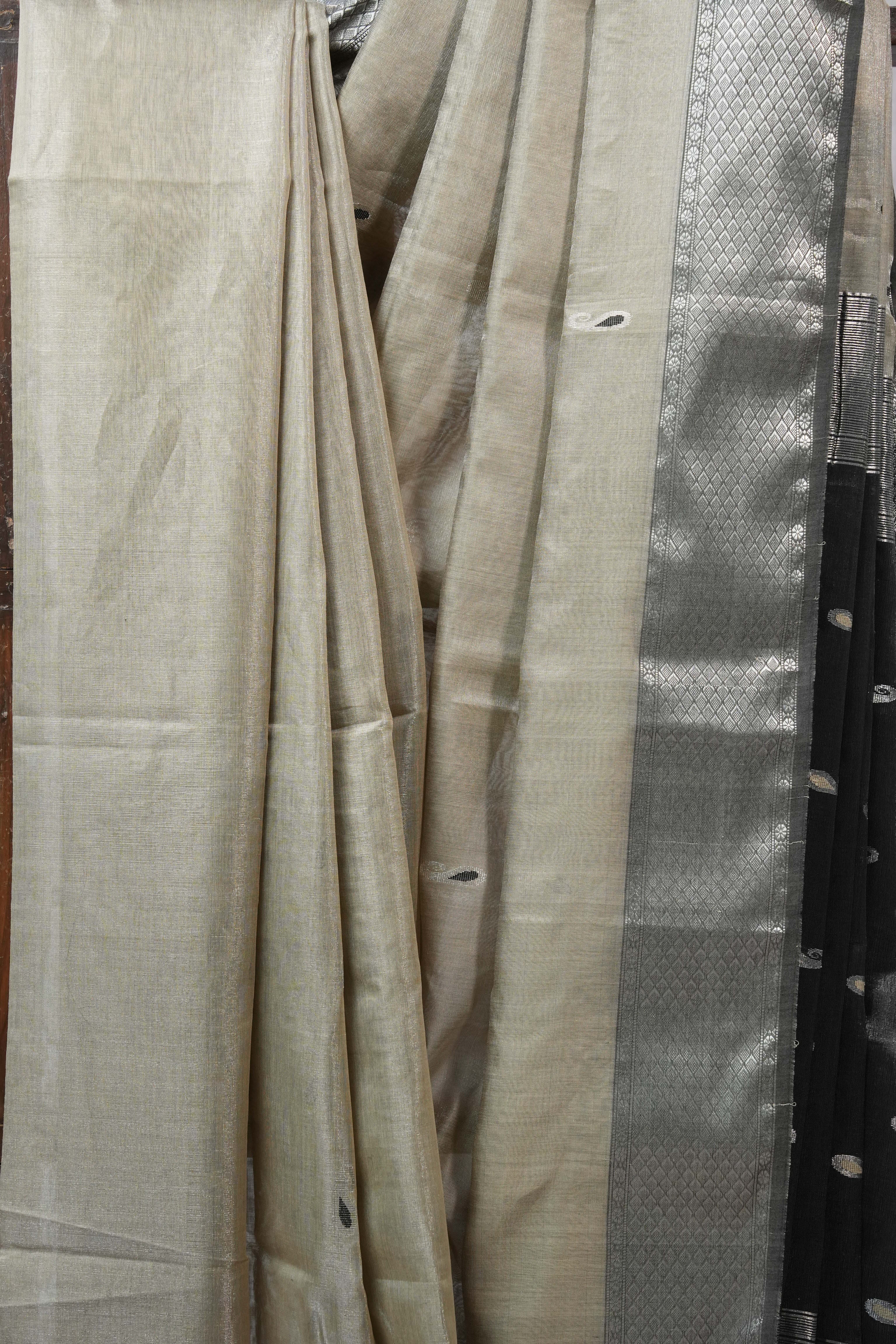 Beige Maheshwari Tissue Saree - SRBMTS389