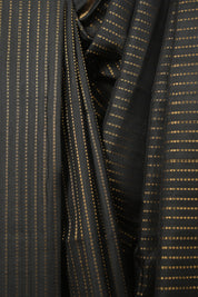 Black Raw Silk Saree - SRBRSS1130