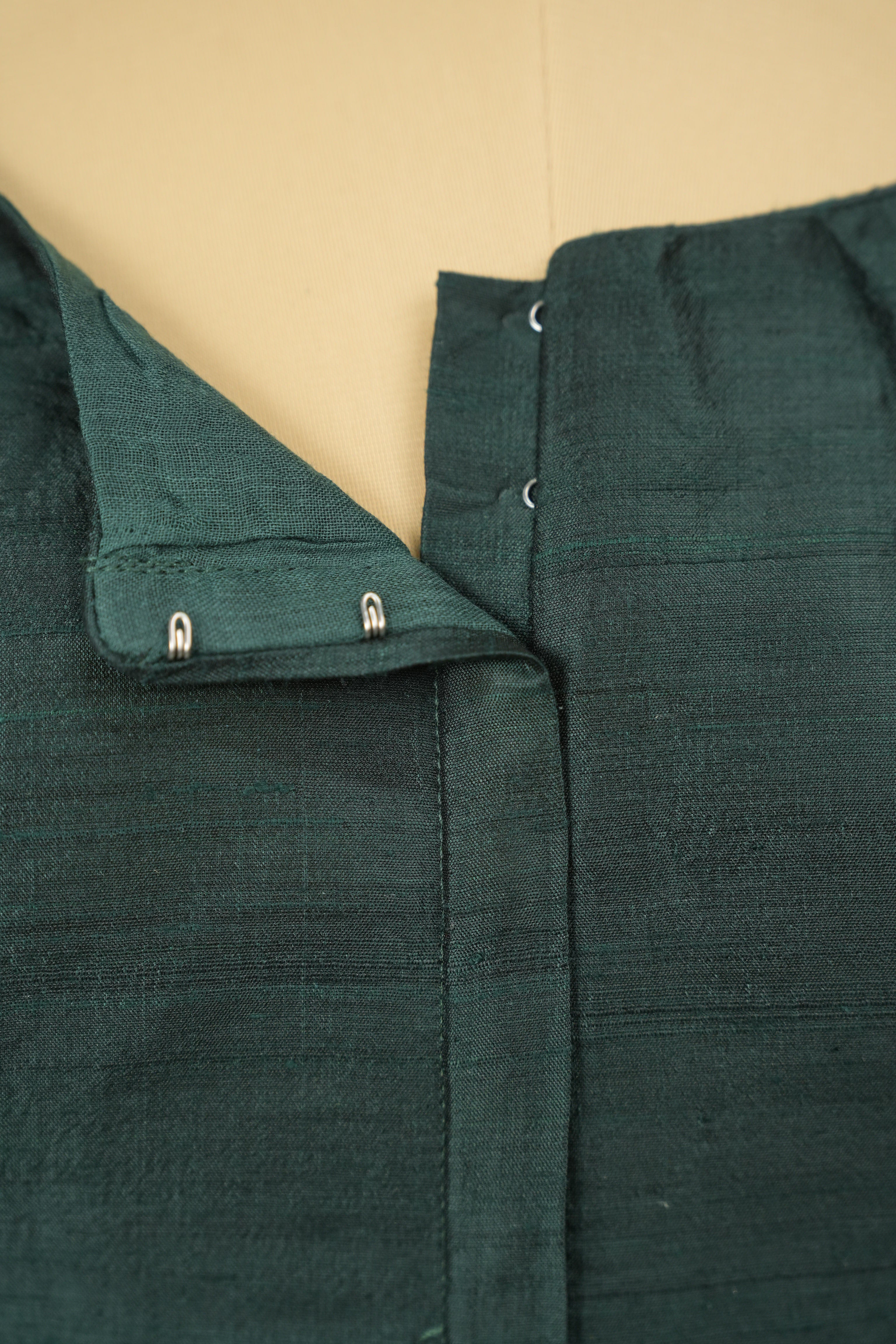 Green Raw Silk Blouse - SRGRSB13