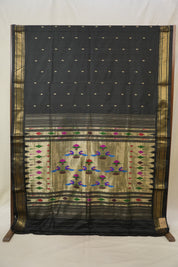 Black Silk Paithani Saree - SRBSPS770