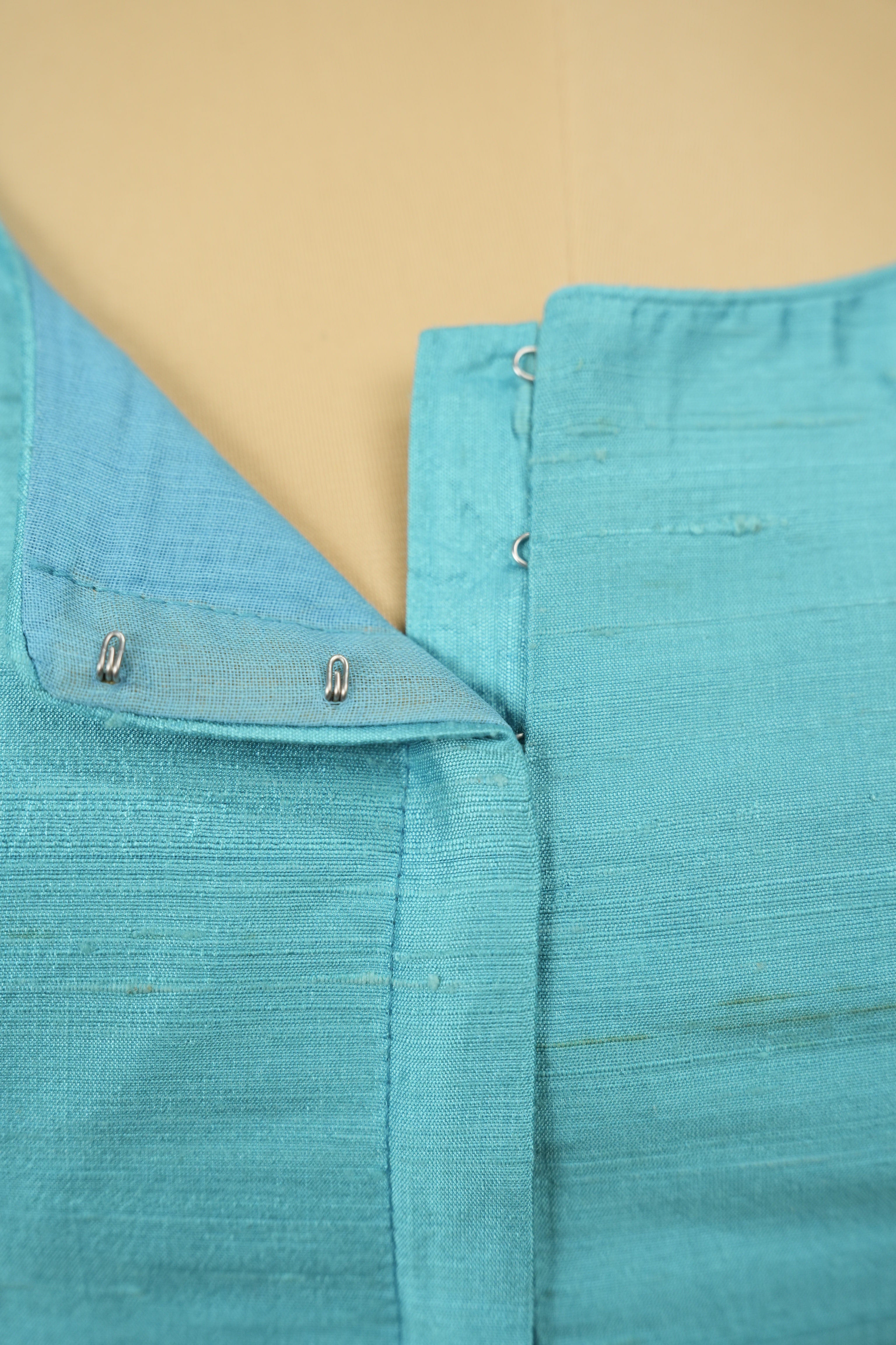 Sea Blue Raw Silk Blouse - SRSBRSB12