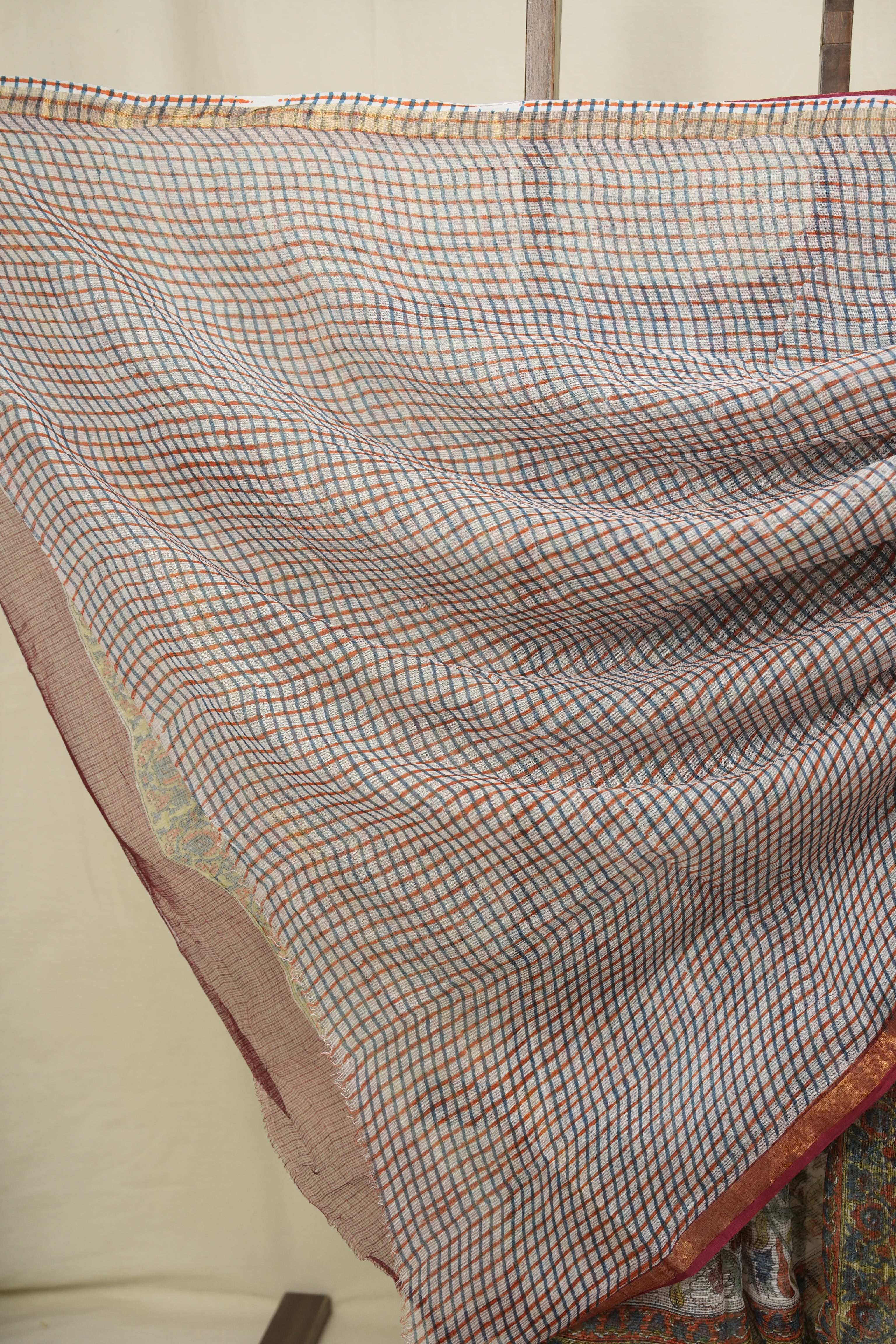 White Kota Doria Saree - SRWKDS311